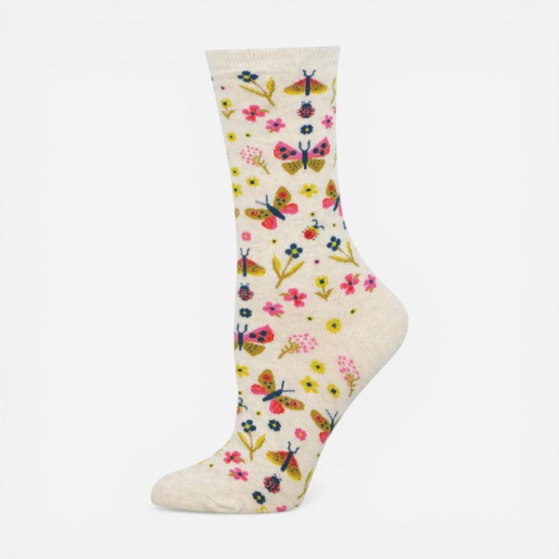 Butterfly Floral Ivory Heather