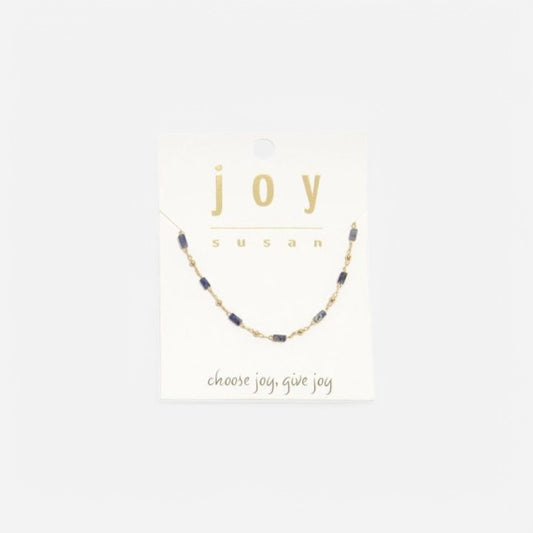 Bar Beads Necklace Blue